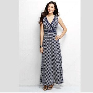 Land's End maxi sleeveless faux wrap dress, 00